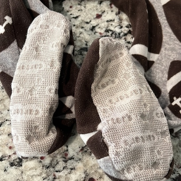 Carters Fleece Footed Football Pajamas size 2T EUC - Picture 2 of 4